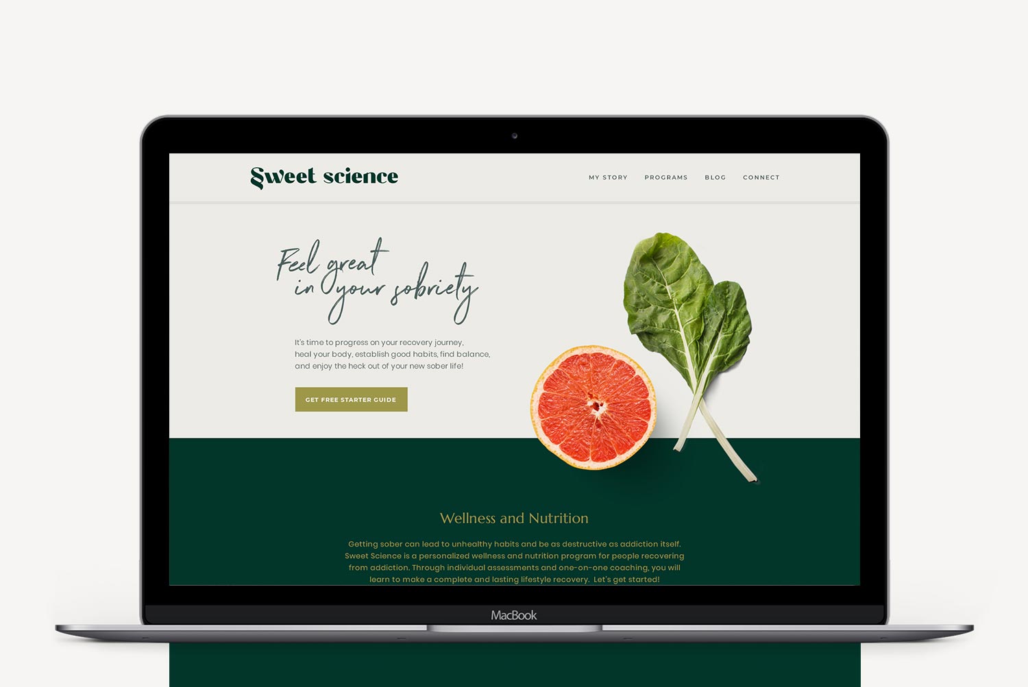 Sweet Science Wellness and Nutrition Website Design Squarespace Custom Layout