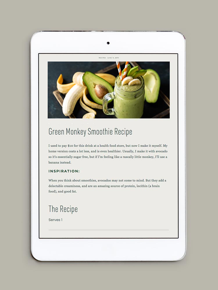 Sweet Science Blog Recipe Website Design
