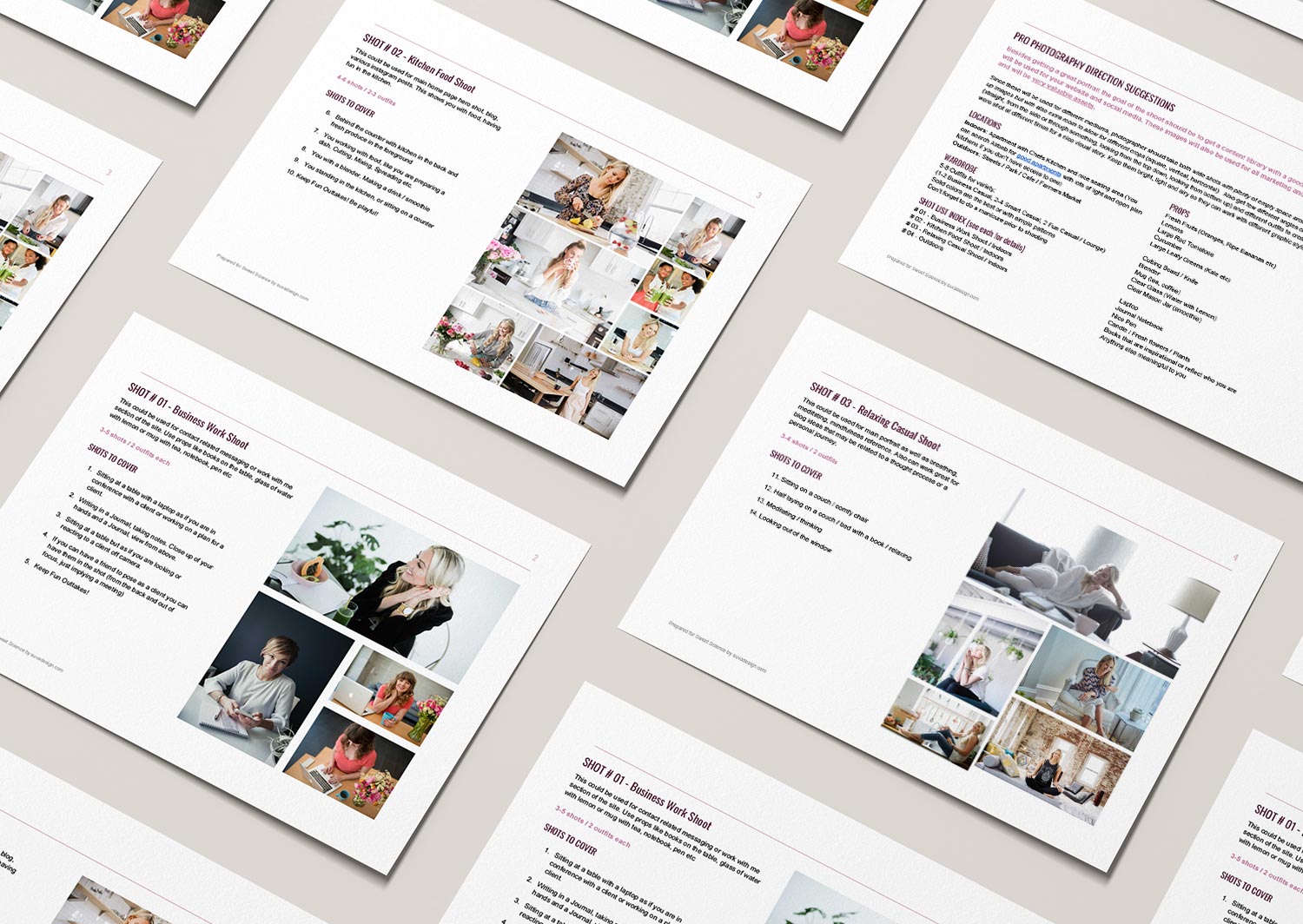 Photo Direction shot list moodboard design Photo Direction shot list moodboard design
