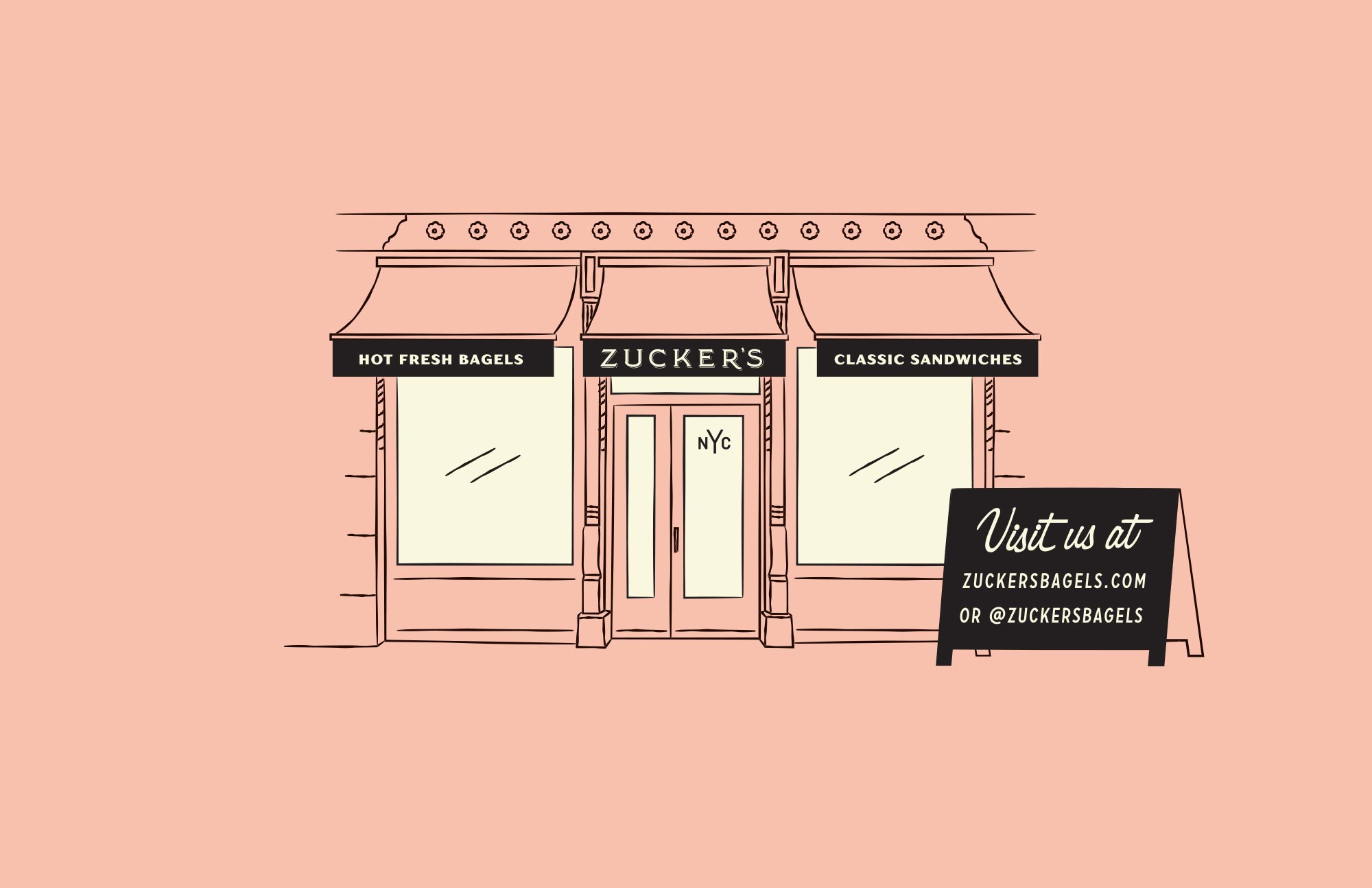 Zucker's Bagel Shop Illustration Zucker's Bagel Shop Illustration